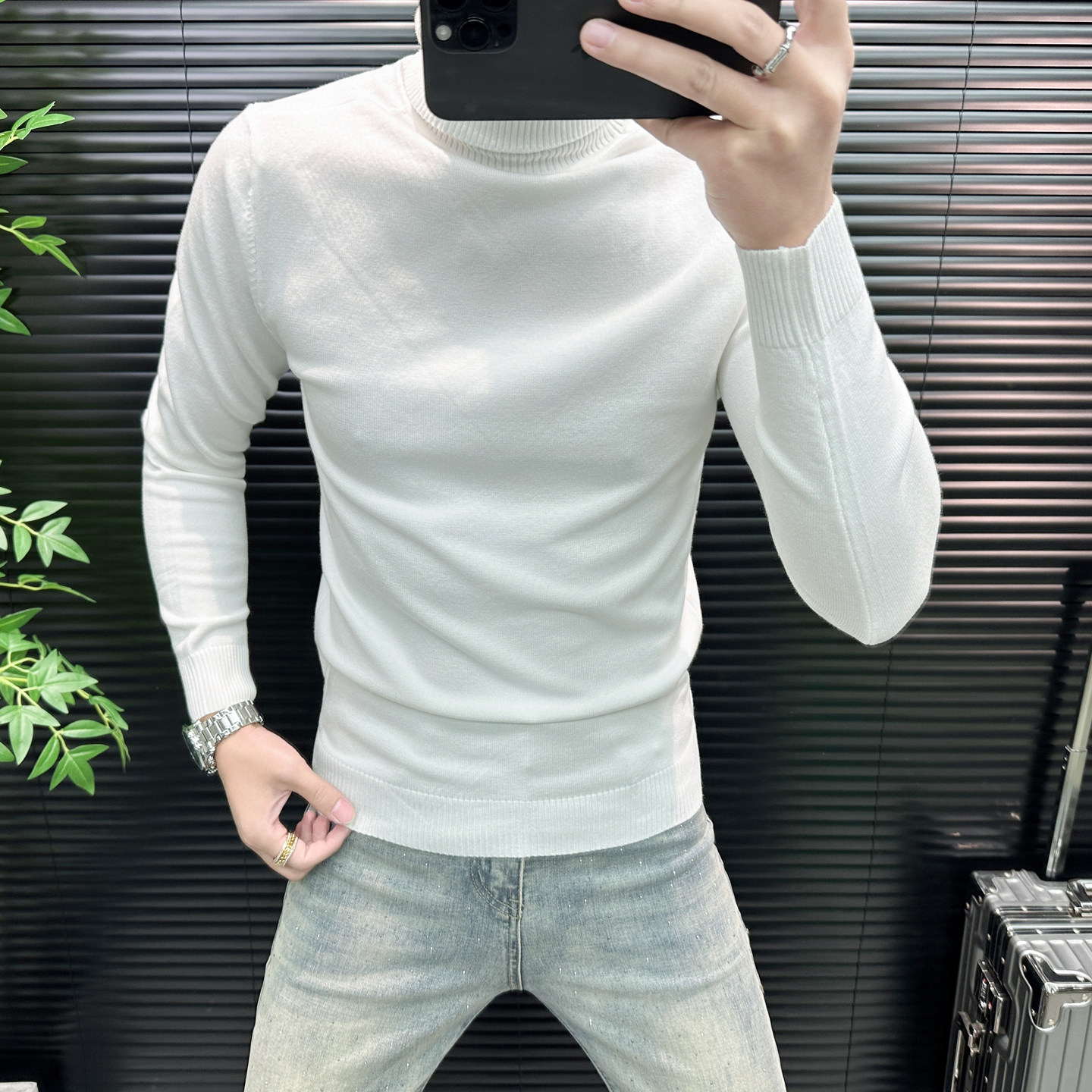 高端简约秋冬男士高领毛衣韩版修身纯色保暖内搭男针织衫打底毛衣,淘宝优惠券,粉丝福利购,淘宝优惠卷