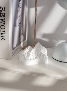 石膏款雪山摆件道具背景