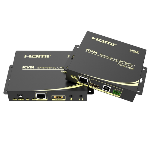 EKL-HU100 KVM网吧延长器100米 HDMI高清转网络信号带USB键鼠远程控制 - 图0