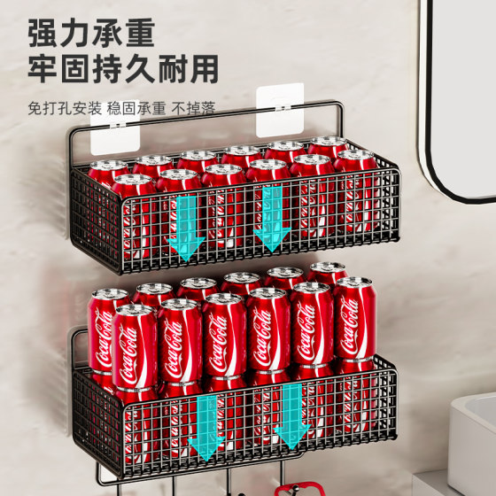 Bathroom storage rack without punching wall-mounted wall-mounted