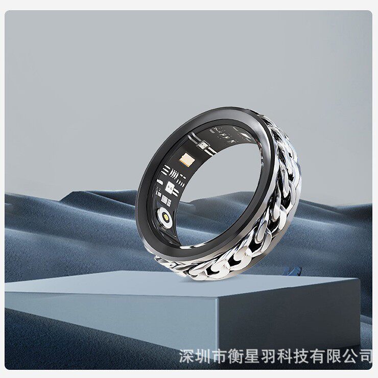 European and American rotating decompression men's ring ring bracelet set heart rate blood oxygen health monitoring artifact intelligent decompression