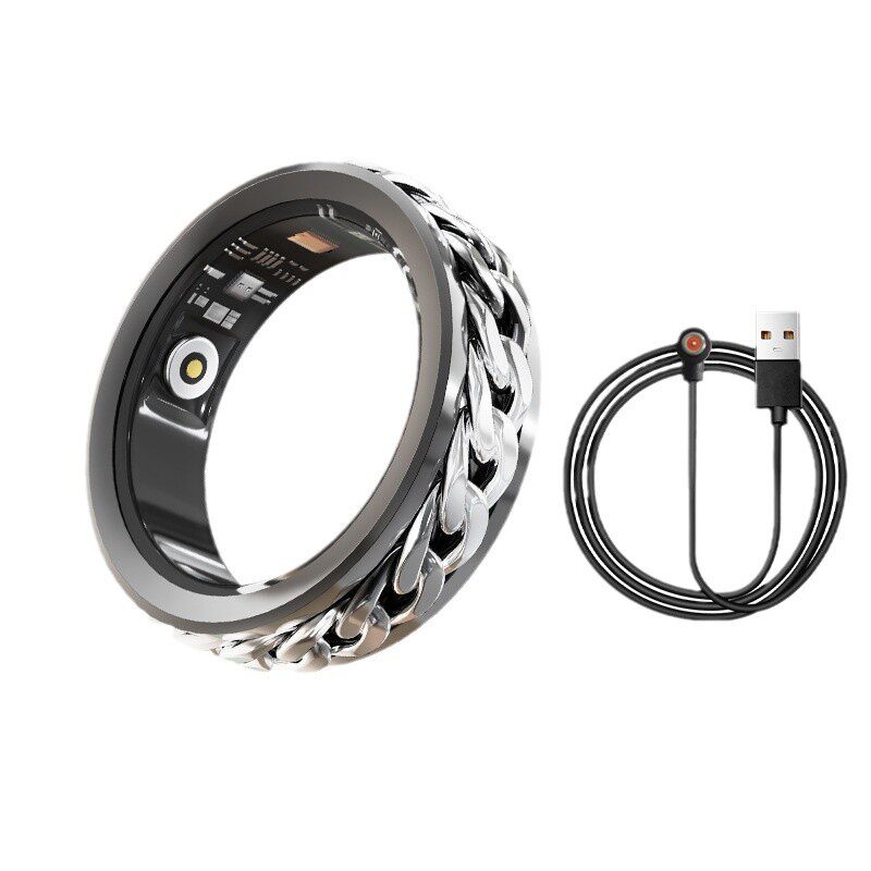 European and American rotating decompression men's ring ring bracelet set heart rate blood oxygen health monitoring artifact intelligent decompression
