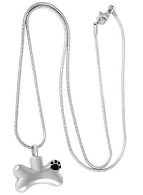 欧美钛钢珠宝骨头防水吊坠项链