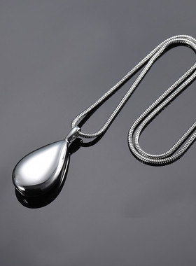 日韩风钛钢水滴形动物骨灰盒吊坠