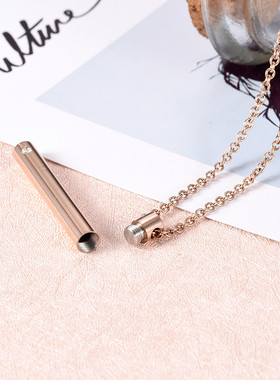 钛钢镶钻不掉色防过敏骨灰盒吊坠