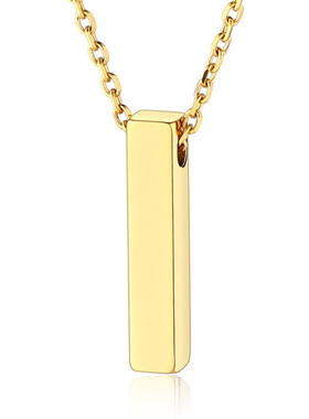 钛钢项链防过敏长方形骨灰盒吊坠