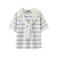 La Chapelle / La Chapelle ພາກຮຽນ spring ແລະ summer ການອອກແບບ pullover ຄໍຮອບ embroidered shawl striped ເທິງສໍາລັບແມ່ຍິງ