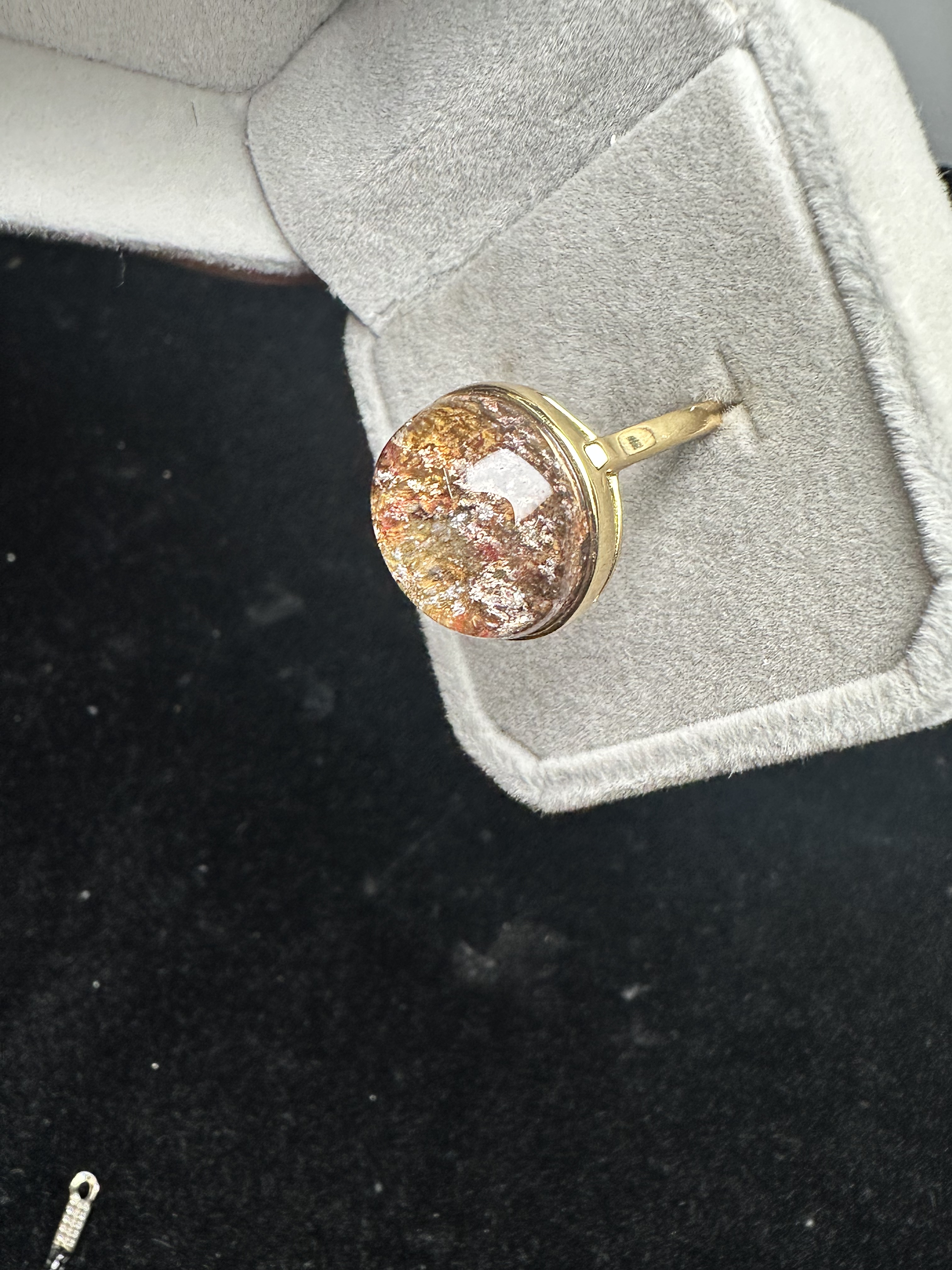 Pure natural ghost ring, 925 silver inlaid with live mouth, stone size 14*16mm, weight 6.6 grams, fidelity