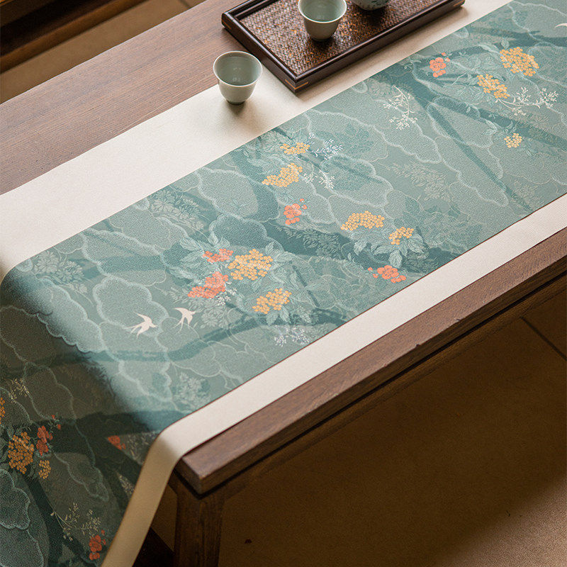 Waterproof tea table runner Zen tea tablecloth