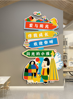 幼儿园指引牌雪弗板立体墙贴