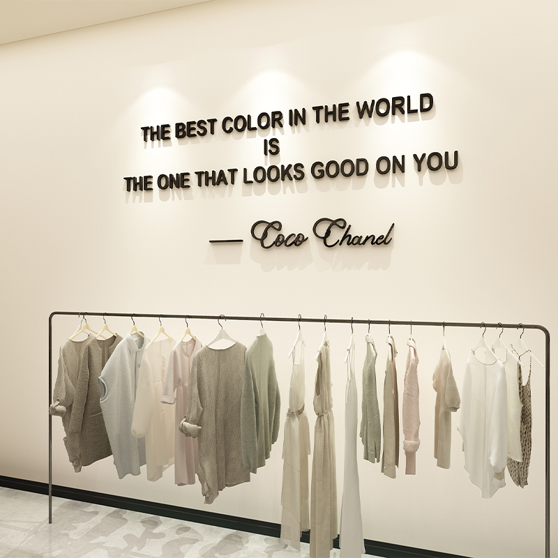 服装店氛围布置网红女装店铺墙面装饰贴画摆件橱窗场景门口吸引人