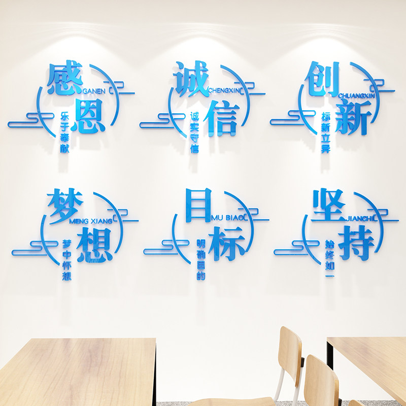 励志贴纸办公室创新标语背景墙贴装饰3d企业文化墙贴公司激励文字_虎窝淘