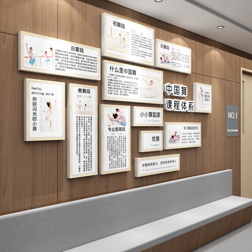 舞蹈教室布置装饰中国舞房课程体系展示墙面挂画机构文化背景氛围 - 图1
