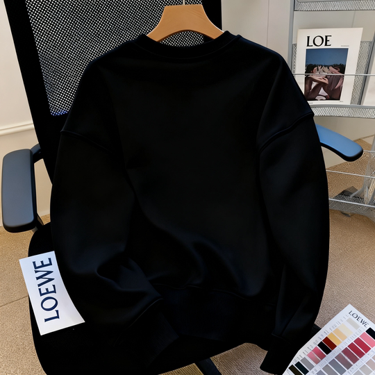 Pure cotton men's little monster eyes embroidered long-sleeved T-shirt