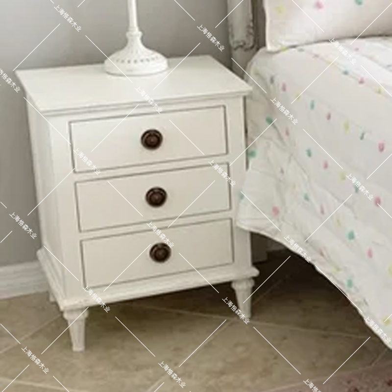 法式实木儿童床白色做旧复古雕花美式1米5女儿卧室公主床定制家具