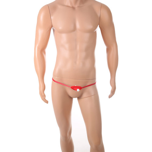 圣诞节内衣男性感 可爱圣诞帽JJ套 露蛋蛋镂空超低腰家居服夫妻 - 图1