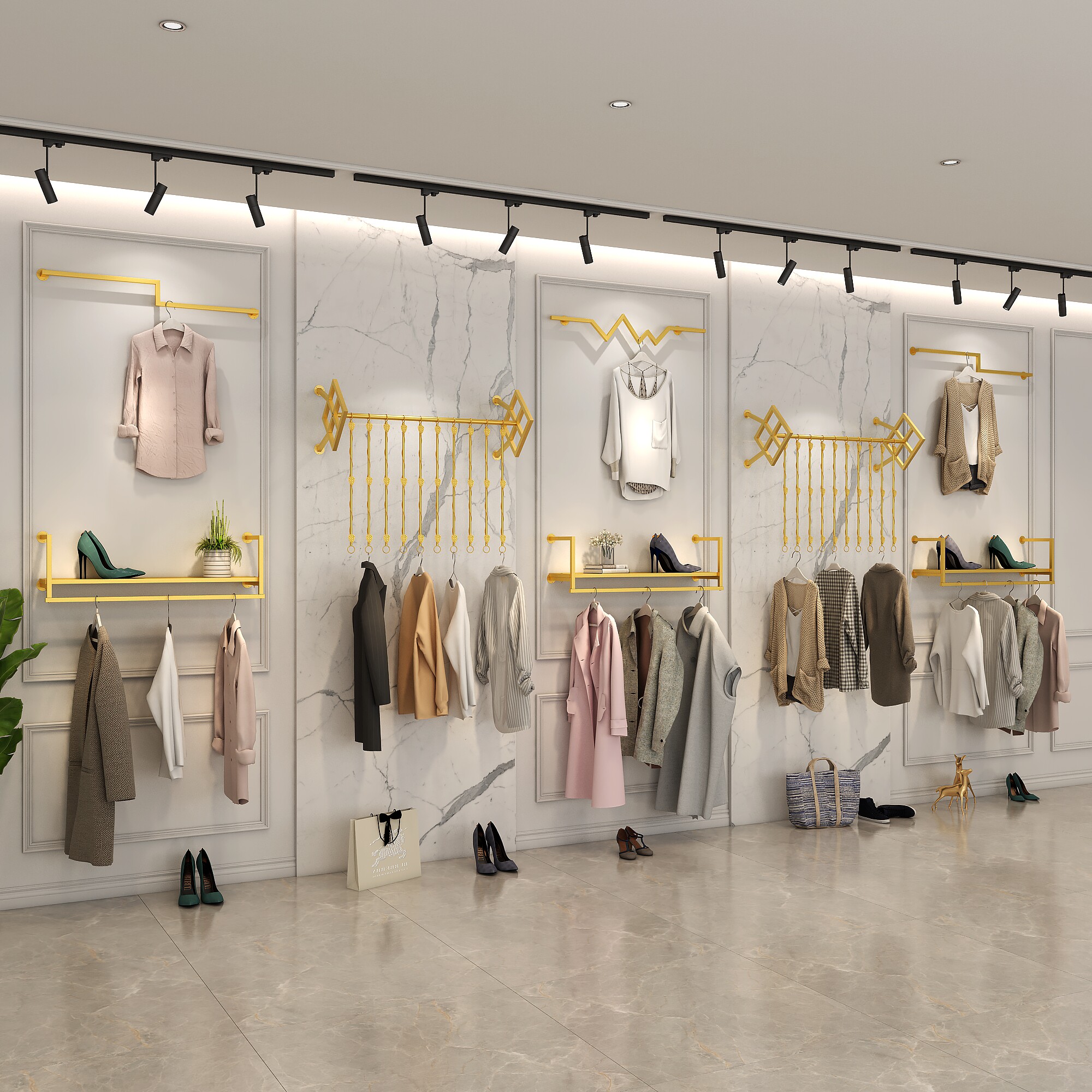 服装店衣架展示架上墙货童装男女装铁艺壁挂衣架侧挂正挂衣服架子