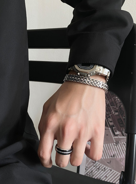 钛钢嘻哈小众冷淡风百搭双层手链