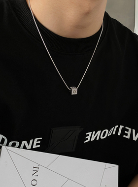 Carmen钛钢男字母吊坠项链嘻哈