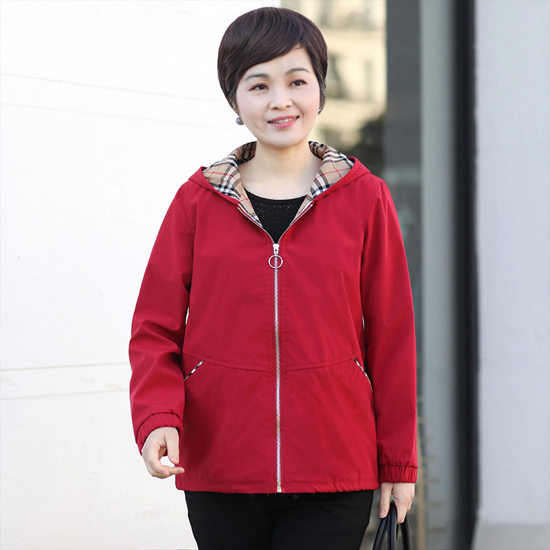 中老年女装妈妈春秋老年人夹克衫 爱伊百领中老年女装