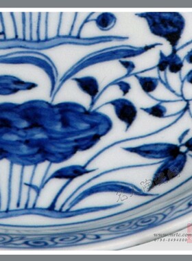 景德镇青花仿古瓷 大师仿制 精品美作 仿元青花鸳鸯莲池纹碗