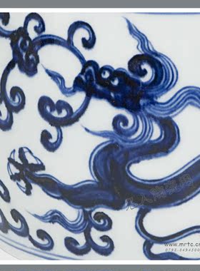 景德镇仿古瓷高仿瓷精品陶瓷  仿明宣德青花璃龙纹蟋蟀罐