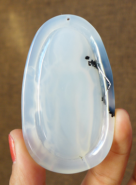 天然冰透火焰观音黑色玉髓白玛瑙