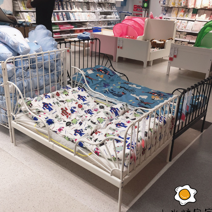 宜家米隆加长床婴儿儿童床框架伸缩床铁艺床伸缩环保单人床铁艺床-图0