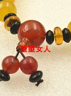 玛瑙玉髓手链彩色算盘珠15mm单圈