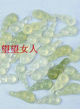 岫玉挂件冰种通透四季豆吊坠