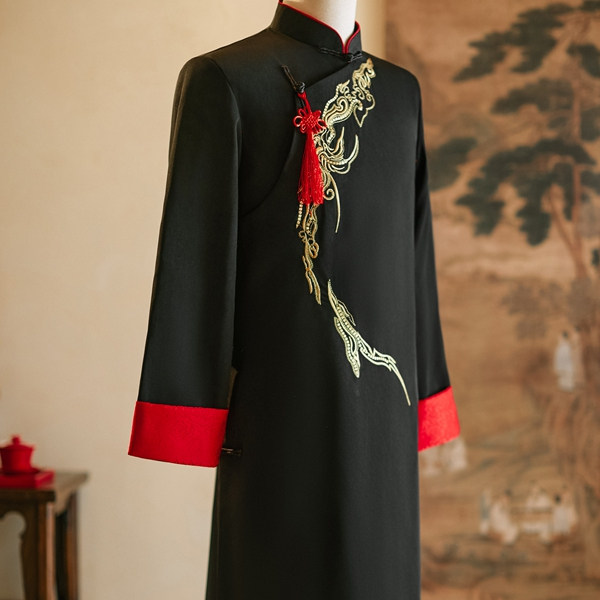 新中式国风男袍伴郎服兄弟团新郎接亲服主持司仪年会演出相声服男,淘宝优惠券,粉丝福利购,淘宝优惠卷