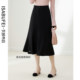 Retro black versatile skirt soft pleated skirt