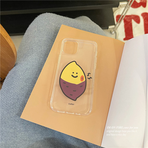 韩国ins卡通复古一个烤红薯iPhone14promax13xs12透明手机壳11xr15plus16pro17 - 图1