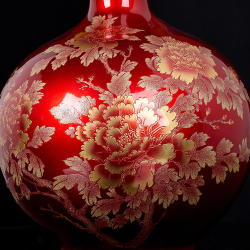 景德镇陶瓷器花瓶插花摆件现代中式家居客厅电视柜玄关装饰品瓷瓶 - 图0