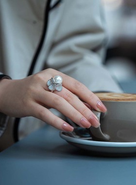 通勤极白珠光贝珠银镀金套装