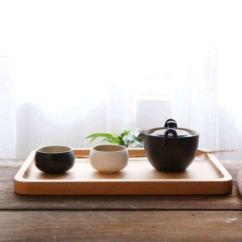 茶具茶盘家用桌面水杯长方形黑胡桃榉木托盘餐厅纯色烧烤盘木制盘,淘宝优惠券,粉丝福利购,淘宝优惠卷