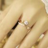 Cultured diamond 18K gold ring niche star two-color