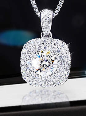 小方糖IGI培育钻石吊坠18K金满钻