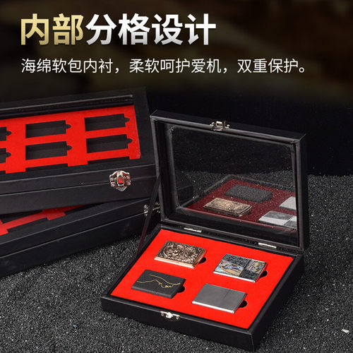 zippo打火机收纳盒火机展示盒质感高级分格设计透明视窗展示美观 - 图3