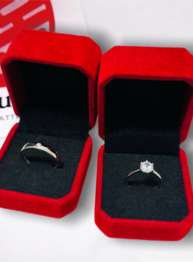 结婚假对戒男女婚礼交换仿真钻石戒指道具情侣拍照订婚戒一对活口