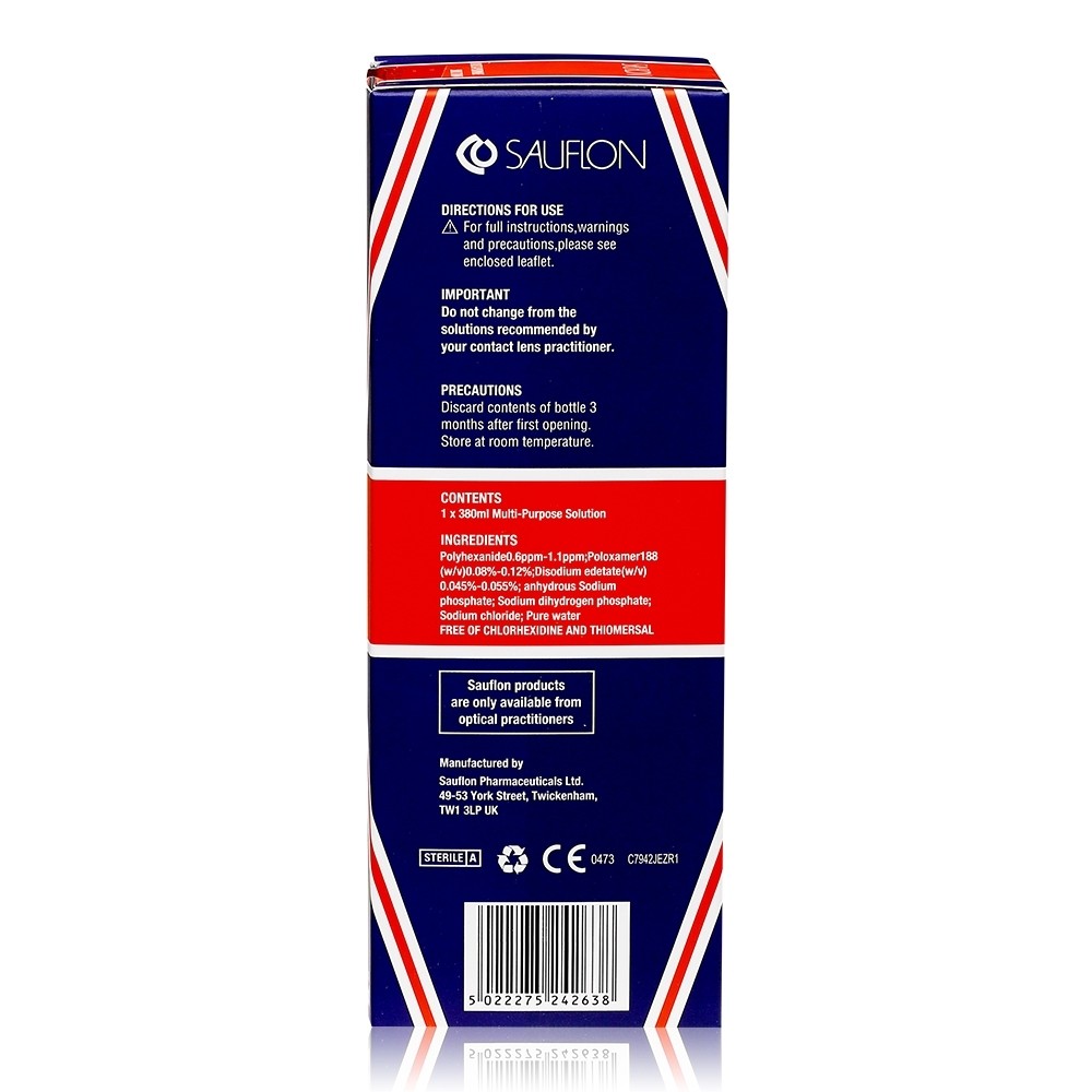 英国沙福隆米字旗380ml隐形护理液 百秀大药房护理液