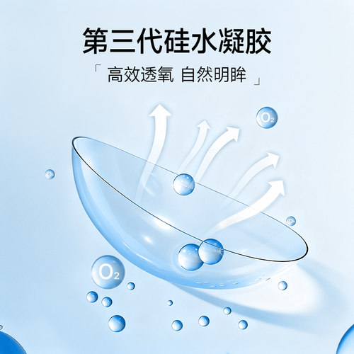 库博光学月抛佰视明3/6片装硅水凝胶隐形近视眼镜官方正品旗舰店 - 图2