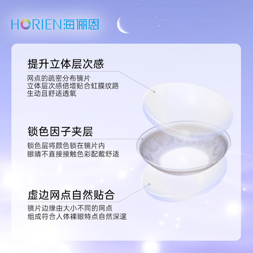 海俪恩美瞳半年抛1片装马卡龙小直径隐形近视眼镜混血慕斯可棕 褐 - 图1