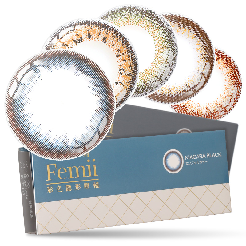 百秀大药房旗舰店日本Femii妃蜜莉美瞳月抛6片装隐形眼镜大小直径混血女网红款正品2