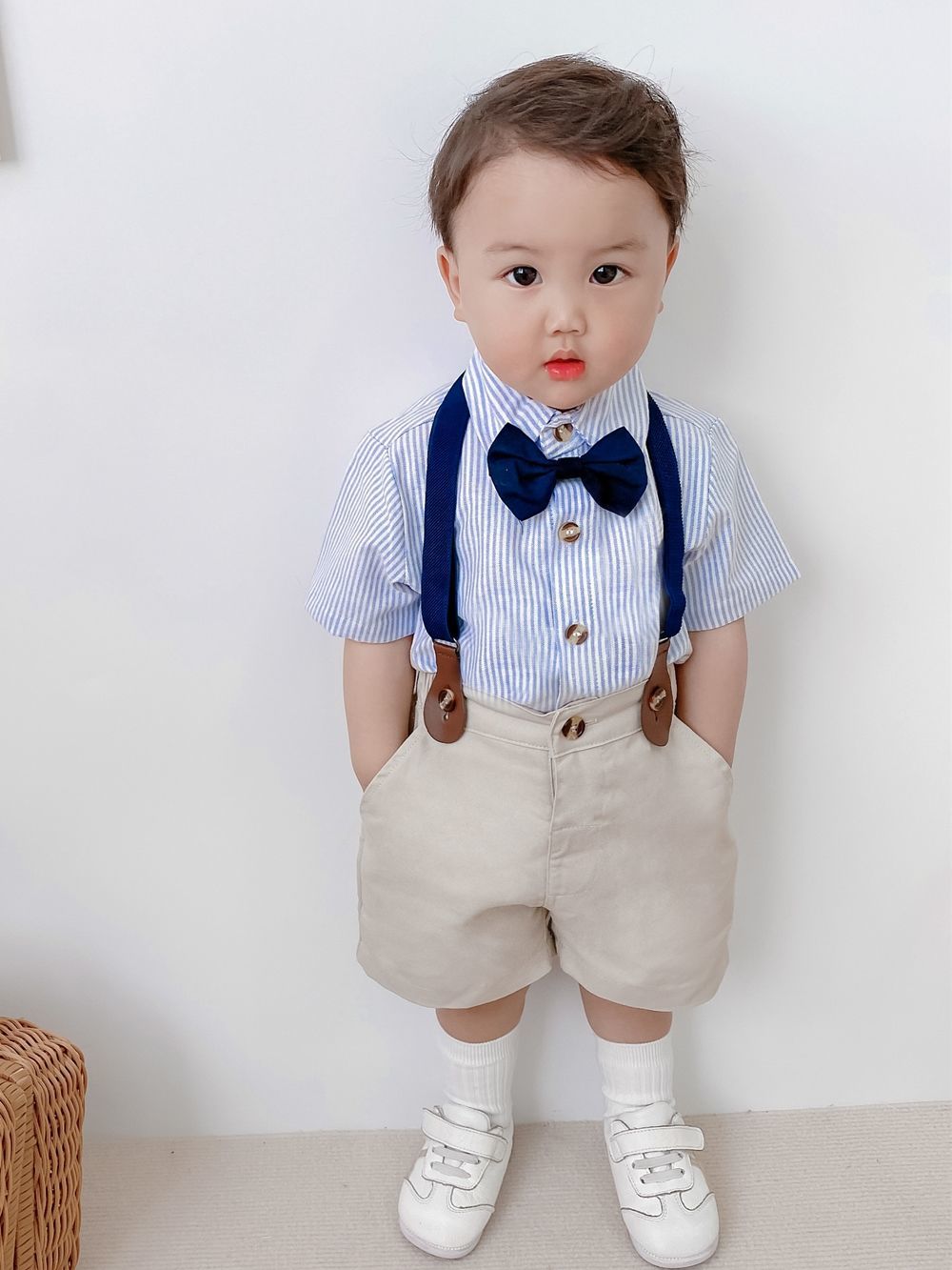 小男童西装夏宝宝1周岁宴礼服春秋2抓周衣服婴幼儿童生日绅士套装-图0