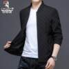 Woodpecker mulberry silk spring and autumn thin jacket for young and middle-aged men with baseball collar men's jacket dad jacket top