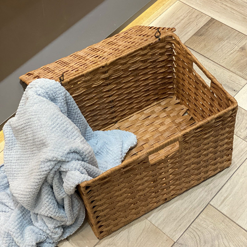 仿藤编草编杂物零食玩具收纳筐收纳篮收纳箱收纳盒手工编织储物,淘宝优惠券,粉丝福利购,淘宝优惠卷