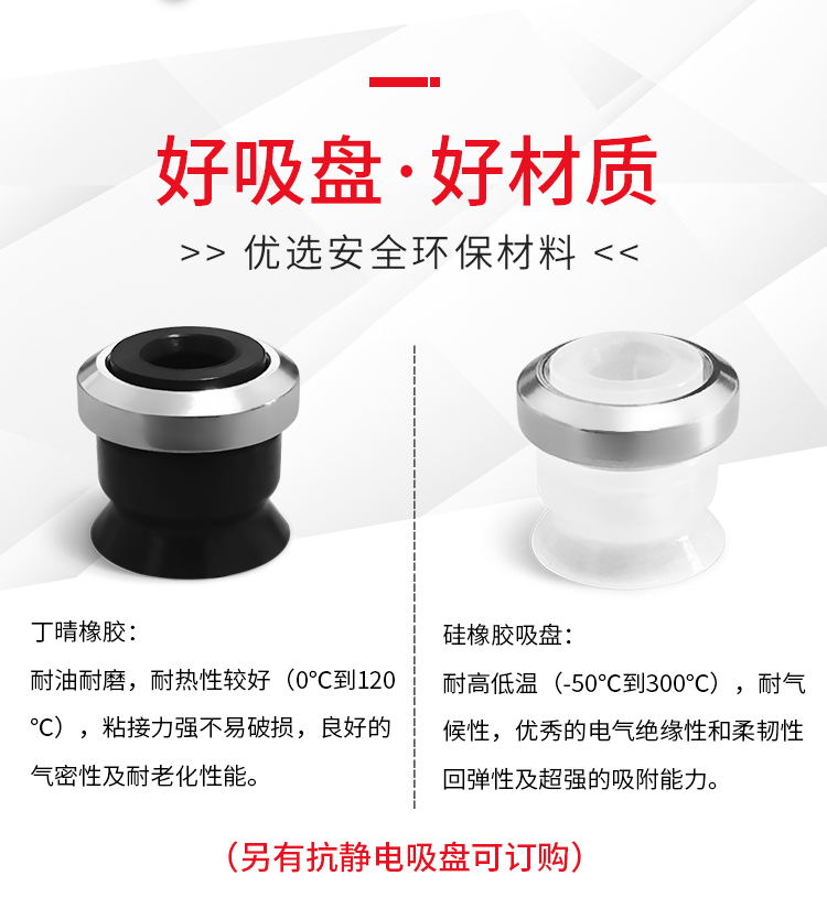 M-ZP10UN M-ZP13UN M-ZP16UN US USE UF防静电硅胶真空吸盘机械手 - 图1