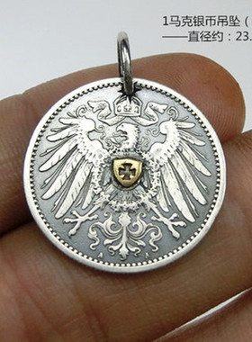 手工定制养牛鹰标纯金吊坠项链