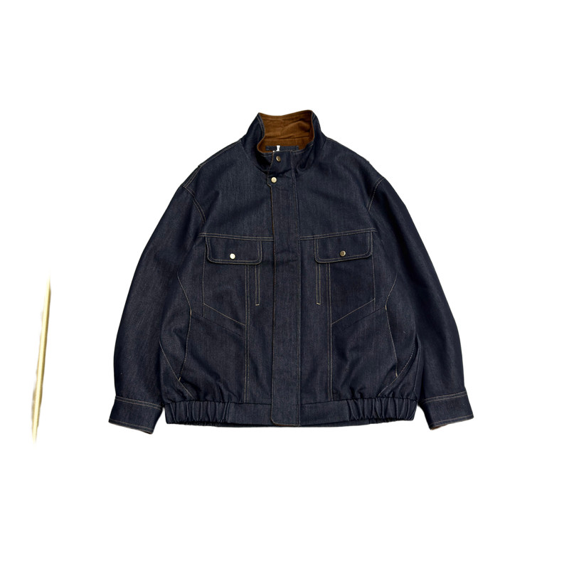 梅一天美式复古巴恩风立领夹克男26春秋新款休闲宽松百搭牛仔外套,淘宝优惠券,粉丝福利购,淘宝优惠卷